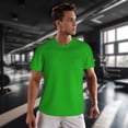 thumbnail image 3 of Wukai Green Print Men's Short-Sleeved Mesh T-Shirt,Quick-Dry Short Sleeve Workout T-Shirt-4X-Large, 3 of 8