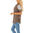 thumbnail image 3 of Keasmto Womens T Shirts Leopard Print Tunic Tops Casual Tees Short Sleeve Summer Fashion Blouses Clothes Coffee XL, 3 of 4