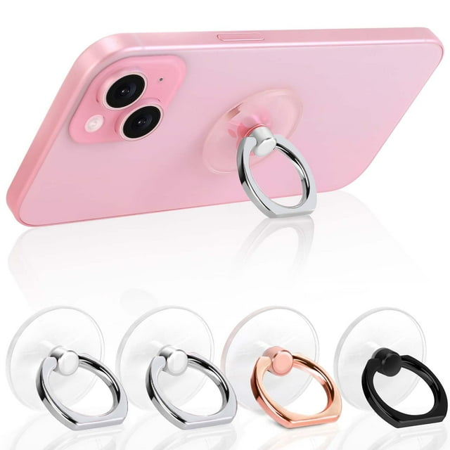 Soporte de anillo para teléfono celular Jsoerpay, transparente, rotación de 360°