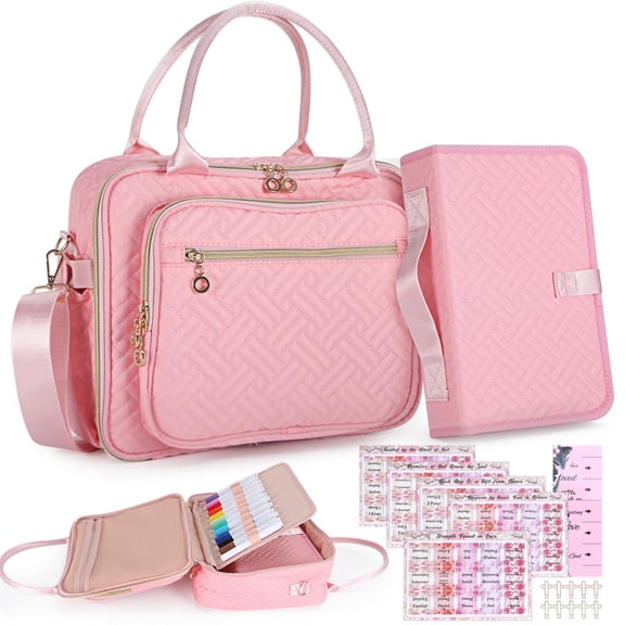 Bible Cover for Women, ZHIJYBO Large Bible Carrying Case with Handles Shoulder Strap, Canvas Tote Bag for Women with Book Cover Organizer, Bible Tote for Church Study Supplies Accessories