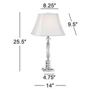 Vienna Full Spectrum Traditional Table Lamps 25 1/2 High Set of 2 Crystal Cut Column Geneva White Square Shade for Bedroom Living Room Bedside Office