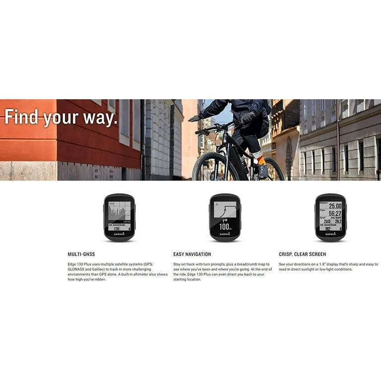 Garmin Edge 130 Plus GPS Bike Computer, Varia UT 800 Smart Bike Headlight  and RTL515 Radar Rear Tail Light Safe Cyclist\'s Bundle. Turn Prompts for  Road and Trails, Radar Alerts You to