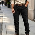 thumbnail image 2 of Mens Corduroy Pants Straight Wide Leg Button Work Pants Vintage Cargo Pants with Multi Pockets for Streetwear, 2 of 9