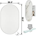 thumbnail image 4 of 20x34 Inch Oval Recessed White Metal Framed Medicine Cabinet Bathroom Wall Cabinet with Vanity Mirror and Adjustable Shelves,Wall Mirror with Storage for Bathroom, 4 of 7