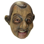 Jimmy Puppet Adult Open Mouth Latex Mask Creepy Scary Wooden Halloween Accessory