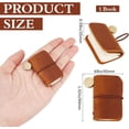 thumbnail image 2 of Mini Leather Journal Notebook Bound Blank Paper Handmade Portable 1.7x1.9in Vintage Daily 64 Pages Small Travel Refill Notepad for Man Women Keychain Gifts Artist Travel Writing Drawing Brown, 2 of 9