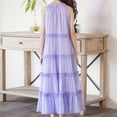 thumbnail image 6 of Tween Girls Casual Solid Neck Tiered Dress Sleeveless Ruffle Long Summer Daily Wear for 4-16Y, 6 of 6