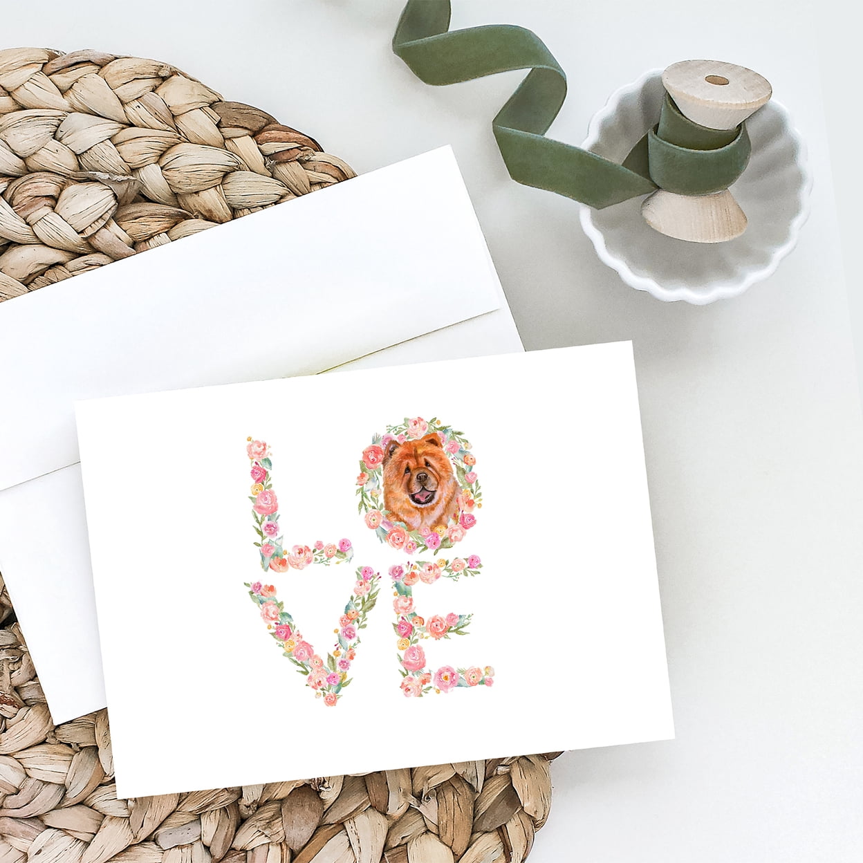 Chow Chow Love Greeting Cards and Envelopes Pack of 8 7 in x 5 in