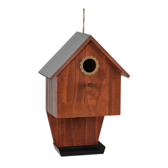 Bird Houses for Outside with Feeder Sturdy Wooden Nest Box for Small Birds Like Bluebird Finch Hummingbird