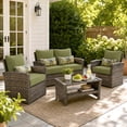 thumbnail image 4 of Aoodor 22"x24" Green Patio Chair Cushions Set, Memory Foam Outdoor Seat Cushions (Set of 2 Seats, 2 Backs, 2 Lumbar Pillows), 4 of 10