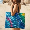 thumbnail image 5 of Colorful Tie Dye Vortex Picnic Blanket Waterproof Outdoor Beach Blanket Hand-held Pad Suitable for Travel, Camping, Beach, Family Gatherings, 5 of 8