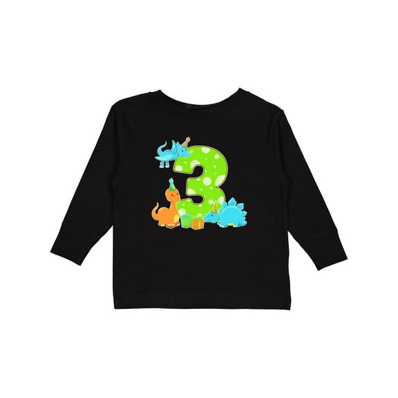 Inktastic Dinosaur Party-third Birthday Boys or Girls Long Sleeve Toddler T-Shirt