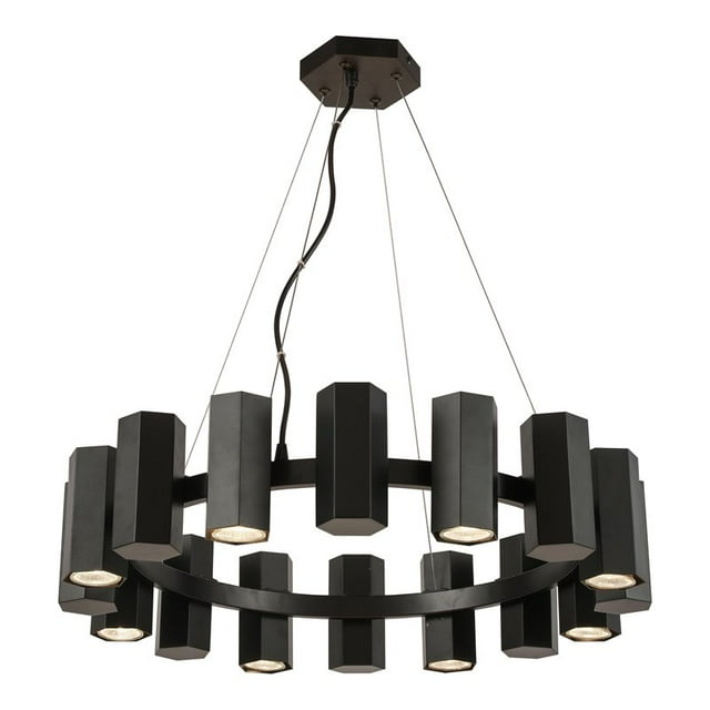 Dainolite Centella Lustre en Métal Moderne 16-Light 560W en Noir Mat