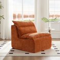 thumbnail image 3 of AENKYO Modern Accent Lounge Chair, Comfy Armless Foam Lazy Sofa with Washable Cover, Living Room & Bedroom, Orange, 3 of 9