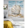 thumbnail image 2 of Blue Coastal Shell Sheer Curtains for Living Room Bedroom Beach Summer Seaside Nautical Sheer Curtains 63 Inch Long 2 Panels Set Light Filtering Curtain Window Treatments Drapes for Dining Room, 2 of 6