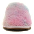 thumbnail image 4 of Soda Shoes Women Super Soft Faux Fur Fuzzy Fluffy Close Toe Slide in Slipper Colorful ALLOW Rainbow Pink-ish 6, 4 of 5