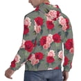 thumbnail image 6 of Naloa Rose Flowers Men's Casual Hooded Collar Drawstring Hoodies Pullover Sweatshirts Casual Long Sleeve Shirts-Small, 6 of 7
