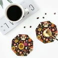 thumbnail image 4 of Pofeuu Sunflowers Mushrooms Print Coasters for Drinks, 4Pack PU Leather Coasters, Bar Drink Coasters for Tabletop Protection, Furniture from Damage-Octagon, 4 of 6