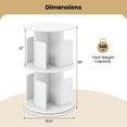 thumbnail image 3 of Costway 1 PCS 2-Tier Rotating Bookshelf 360° Display Rack with Dividers & Anti-falling Baffles White, 3 of 10