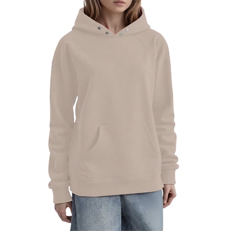ZHOUCHANKIDS Pet Walking Women s Hoodie Women s Oversized Drop Shoulder Hoodie Pullover Sweatshirt Lined Warm Soft Cozy Casual Streetwear Fashion White L