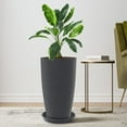 thumbnail image 5 of 21 Inch Tall Extra Large Round Planter, Lightweight Modern Outdoor Indoor Flower Pot for Porch Patio Home Decor, Black, 5 of 8