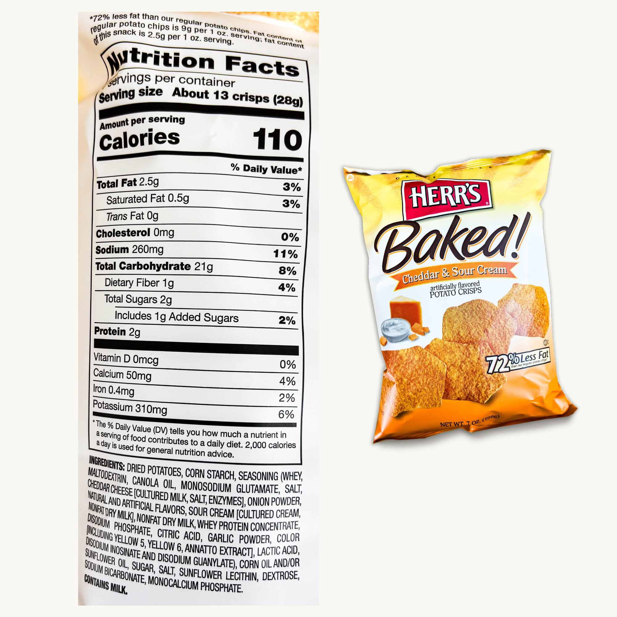 Herr's Baked Potato Crisps (3, 7oz bags) - Original - Sour Cream Onion - Cheddar Sour Cream - Salted Caramel Bites Mini Rice Cakes (4oz) - 4 Items