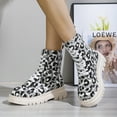 thumbnail image 6 of Fesfesfes Platform Boots for Young Ladies Ladies And Winter Sponge Cake Thick Bottom Round Toe Leopard Print British Fashion Heel Ankle Boots 5.5(36), 6 of 7
