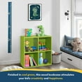 thumbnail image 5 of Kings Brand Furniture - 4 Cube Storage Organizer Book Shelf, Toy Storage Organizer for Playroom, Bedroom, Nursery School, Green, 5 of 8