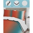 thumbnail image 3 of Twin Quilt Bedding Set, Red Teal Orange Ombre Reversible Summer Quilt 3 Pieces, Modern Art Aesthetics Abstract Lightweight Bedspreads Coverlets with 2 Pillow Shams for All Seasons, 3 of 5