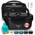 thumbnail image 1 of TRAVELISIMO Electric Lunch Box Food Heater, 80W 1.5L Portable Microwave 12V/24V/110V Heated Lunch Box for Men & Women, Stainless Steel Portable Food Warmer Lunch Box for Car/Truck/Office, 1 of 6