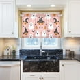 thumbnail image 5 of Yayeee Kitchen Curtains Tier Pair Light Filtering 27"x36" Rod Pocket Short Cafe Window Panel, Pastel Pink Halloween, 5 of 7