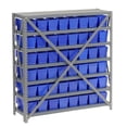 thumbnail image 2 of 7 Shelf Steel Shelving with (48) 4"H Plastic Shelf Bins, Blue, 36x12x39, 2 of 6
