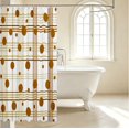 thumbnail image 3 of Manfei Classic Plaid Shower Curtain 72Wx72L,Cute Polka Dot Bathroom Curtain,White Brown, 3 of 5