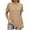 Khaki, variant on ZKCCNUK Women's Tops Solid Color V-neck Short Sleeved Top T-shirt Top