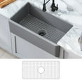 thumbnail image 2 of Kraus Turino 33 inch Farmhouse Reversible Apron Front Fireclay Single Bowl Kitchen Sink in Matte Grey, 2 of 17