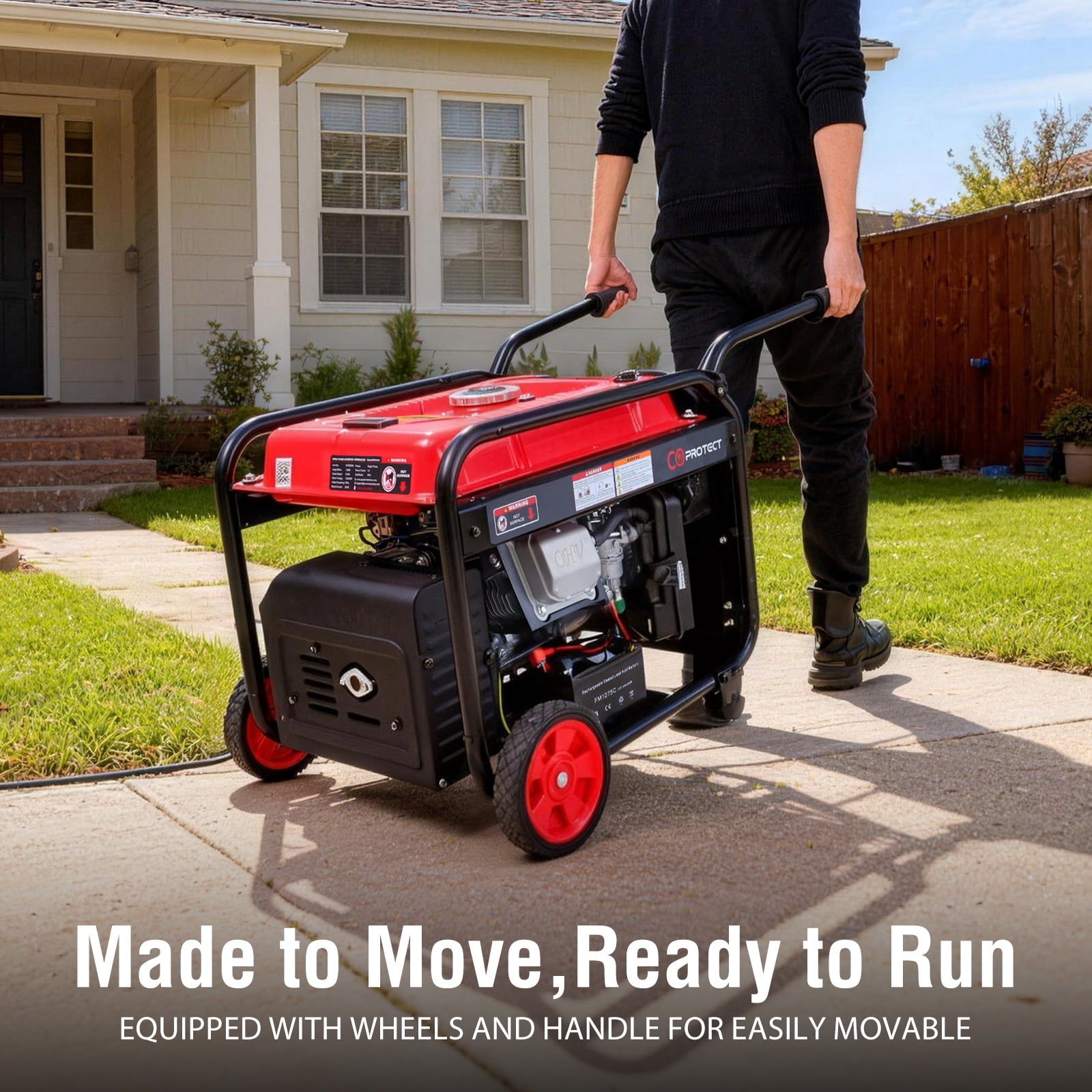 PowerSmart 7000 W RV Ready Electric Start Portable Open Frame Inverter Generator with Quiet Technology and CO Shield