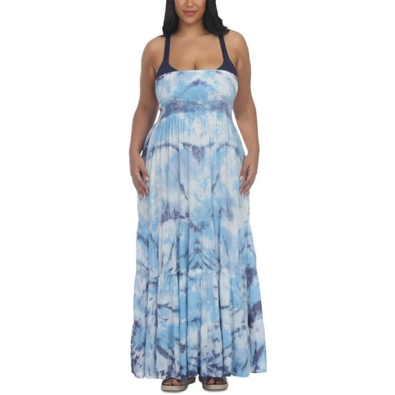 Raviya Womens Plus Tie-Dye Strapless Cover-Up