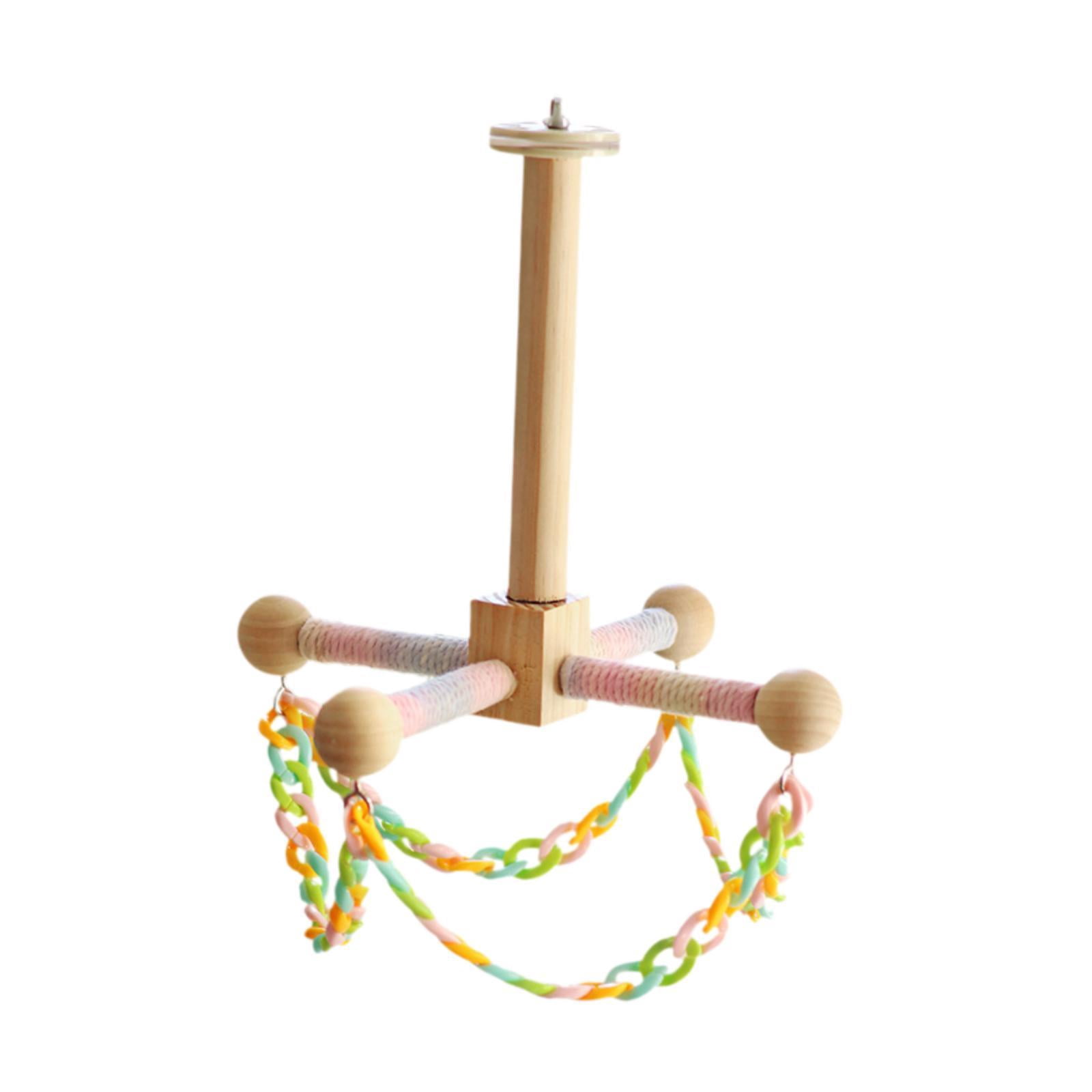 Bvdfgk Enrichment Cockatiel Toy Bird Stand Perch Toy Fun with Swing Rotating Parrot Toy