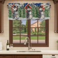 thumbnail image 6 of Christmas Snowman Curtain Valances for Windows, Kitchen Valance Window Treatments Panel 2 Pack, Xmas Tree Snowflake Farmhouse Blue Rod Pocket Short Curtains for Bathroom Bedroom 60 x 18 Inch, 6 of 8