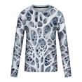 thumbnail image 5 of Blusas y camisas de manga larga con cuello redondo para hombre, blusa informal de manga larga con cuello redondo y estampado., 5 of 5
