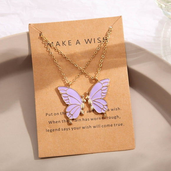 FcBaudy Necklace for Women, Jewelry for Women, Women's Jewelry Fashion Women New Design Colorful Necklaces Choker Chains Lovers Accessories Party Daily Collocation Jewelry Butterfly light