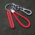 thumbnail image 3 of Maoww Car Key Keyring Anti-lost Car Phone Number Steel Buckle Keychain with Braided Rope, Red Rope, Silver Buckle, 3 of 7