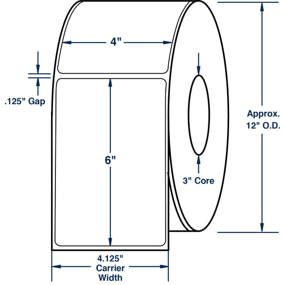 Compulabel 530818, 4" x 6" Direct Thermal Labels