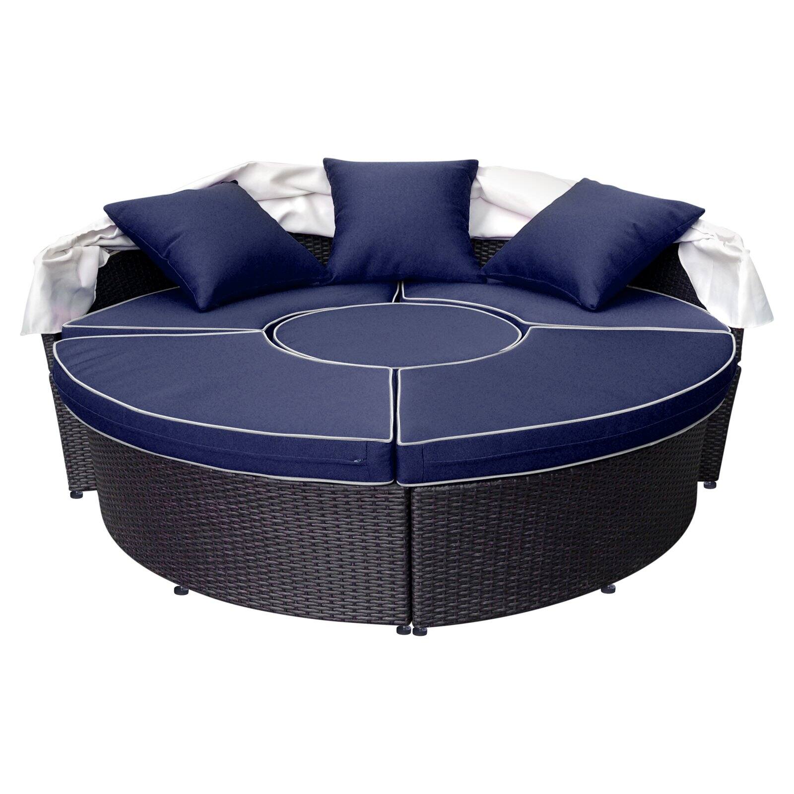 Jeco All-Weather Wicker Sectional Patio Daybed with Cushion - image 4 of 8