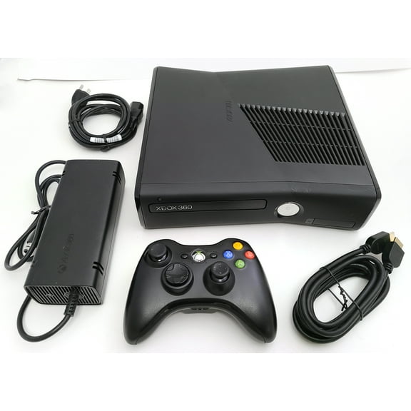 Restored Microsoft Xbox 360 S (Slim) 4GB Gaming Console Bundle (Refurbished)