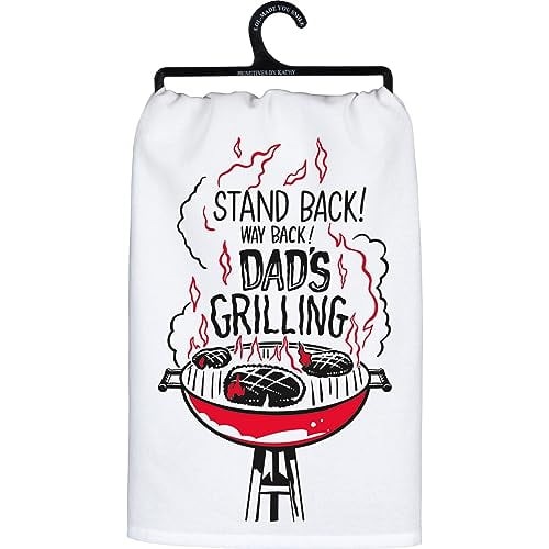 Primitives by Kathy Decorative Kitchen Towel - Stand Back Dad's Grilling