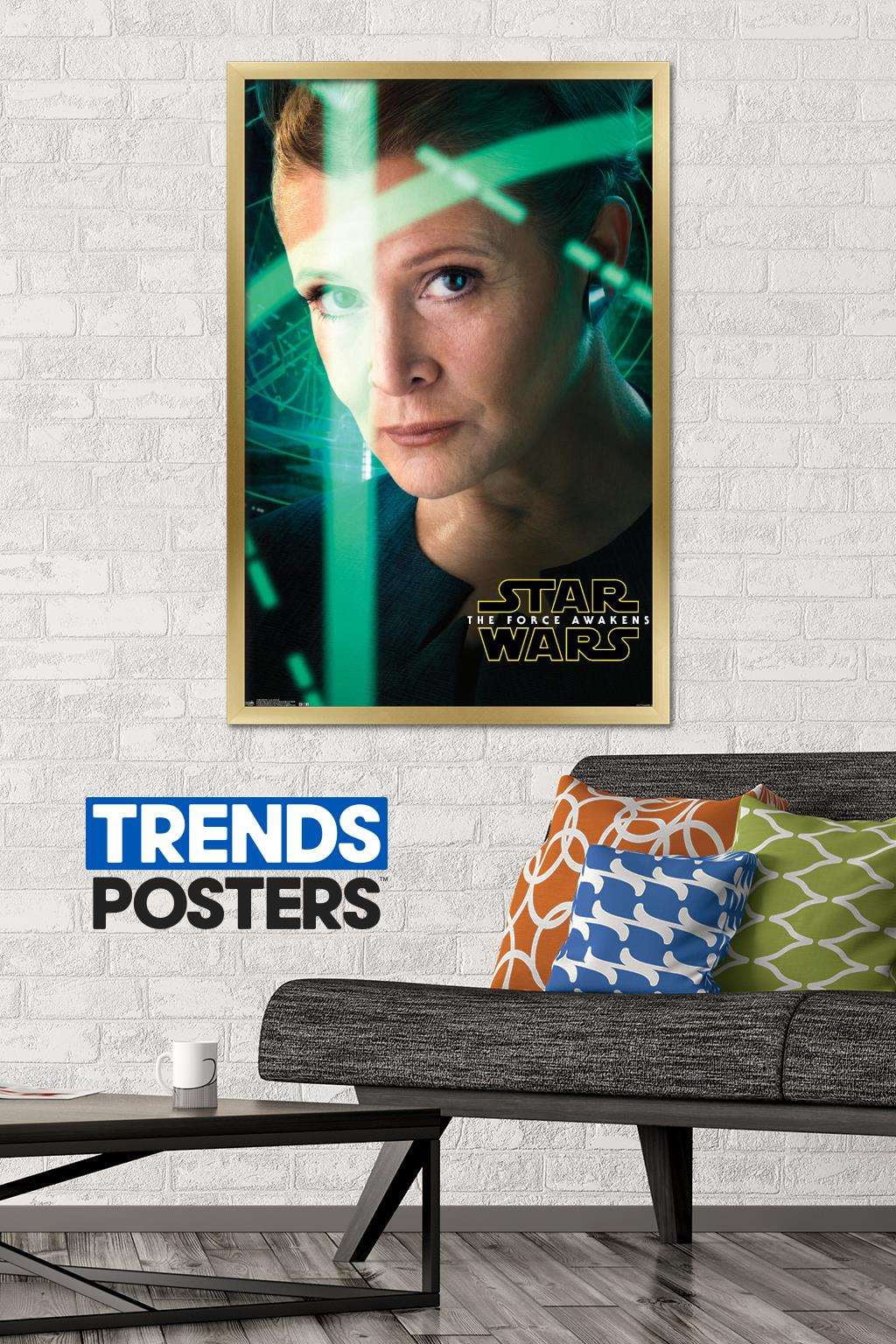 Star Wars: The Force Awakens - Leia Portrait Wall Poster, 22.375" x 34", Framed
