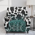thumbnail image 2 of Whosucclay Teal Leopard Cow Print Recliner Covers 4 Pieces Stretch Recliner Chair Covers with Elastic Band Recliner Sofa Slipcovers Washable Furniture Protector for Living Room, 2 of 8