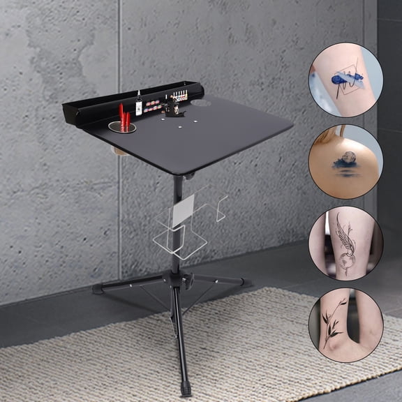 Adjustable Tattoo Shop Workstation Tray Portable Furniture Tattoo Workbench Stand Black Collapsible Foldable Equipment