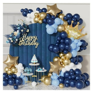 Royal Prince Baby Shower Decor Set: Blue and Gold Balloon